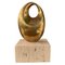 Brazilian Bronze & Travertine Miniature Oval Sculpture by Domenico Calabrone, 1970s, Image 3