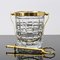 Mid-Century Crystal Glass and Gold-Plated Ice Bucket & Tong from Val Saint Lambert 3