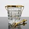 Mid-Century Crystal Glass and Gold-Plated Ice Bucket & Tong from Val Saint Lambert, Image 6