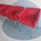 Italian Cherry Red Faux Suede & Chrome Dining or Side Chairs, 1980s, Set of 4 9