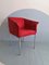 Italian Cherry Red Faux Suede & Chrome Dining or Side Chairs, 1980s, Set of 4 8