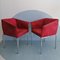 Italian Cherry Red Faux Suede & Chrome Dining or Side Chairs, 1980s, Set of 4 4