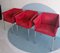 Italian Cherry Red Faux Suede & Chrome Dining or Side Chairs, 1980s, Set of 4 10