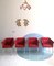 Chaises de Salon ou Chaises d'Appoint en Faux Suède Rouge & Chrome, Italie, 1980s, Set de 4 3