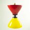 Vintage 2-farbige Deckenlampe aus Kunststoff & Glas, 1950er 6