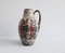 Grand Vase Vintage Fat Lava Glaze & Figures Decor avec Poignée 1