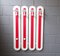 Large Mid-Century Red & White Metal and Wood Wall Coat Rack 1