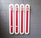 Large Mid-Century Red & White Metal and Wood Wall Coat Rack, Image 1