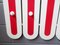 Large Mid-Century Red & White Metal and Wood Wall Coat Rack, Image 7