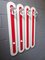 Large Mid-Century Red & White Metal and Wood Wall Coat Rack 4