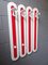 Large Mid-Century Red & White Metal and Wood Wall Coat Rack, Image 4