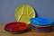 Multi-Colored Compartment Plates, 1950s, Set of 8 1