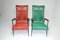 Vintage French Red and Green Scoubidou Lounge Chairs, 1950s, Set of 2 2