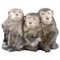 Porzellan Figur mit 3 Affen von Knud Kyhn für Royal Copenhagen 1