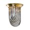 Brass and Curve Glass Flush Mount with Black Stripe from Venini, 1960s 10