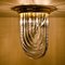 Brass and Curve Glass Flush Mount with Black Stripe from Venini, 1960s 3