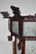 Große antike asiatische Laterne aus geschnitztem Holz mit Drachen & bemalten Glasplatten, 1900er 14