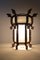 Large Antique Asian Carved Wood Lantern with Dragons & Painted Glass Panels, 1900s 19