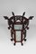 Große antike asiatische Laterne aus geschnitztem Holz mit Drachen & bemalten Glasplatten, 1900er 11