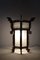 Large Antique Asian Carved Wood Lantern with Dragons & Painted Glass Panels, 1900s 18