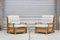 Modernistische Sessel aus massivem Ulmenholz, Frankreich, 1960er, 2er Set 1