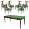 Italian Mahogany Dining Table & Chairs Set from Palazzi dell'Arte, 1940s, Set of 7, Image 1