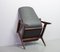 Solid Teakwood and Black Leatherette Armchairs by Louis van Teeffelen for WéBé, 1960s, Set of 2 10