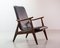 Solid Teakwood and Black Leatherette Armchairs by Louis van Teeffelen for WéBé, 1960s, Set of 2 17