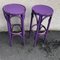 Violetter Bistro Hocker im Stile von Thonet, 1980er, 2er Set 1