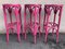 Pink Bistro Stools in the Style of Thonet, 1980s, Set of 3 3