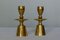 Small Danish Brass Candleholders in Bell Shape from Hyslop, 1970s, Set of 2 1