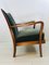 Art Deco Green Velvet & Ash Wood Smoking Chair, 1920s, Imagen 3