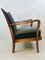 Sedia da fumo Art Deco in legno di velluto verde e velluto, anni '20, Immagine 3