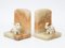 British Alabaster Terrier Dog Bookends, 1930s, Set of 2 1