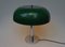 Lampada da tavolo a forma di fungo in metallo cromato con paralume in plastica verde scuro, anni '60, Immagine 4