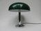 Mushroom Chrome Table Lamp with Dark Green Plastic Shade, 1960s 2