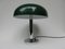 Mushroom Chrome Table Lamp with Dark Green Plastic Shade, 1960s, Image 2