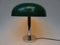 Lampada da tavolo a forma di fungo in metallo cromato con paralume in plastica verde scuro, anni '60, Immagine 3