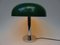 Lampe de Bureau Mushroom en Chrome avec Abat-Jour en Plastique Vert Foncé, 1960s 3