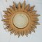 Mid-Century Wooden and Gold Leaf Sun Mirror, 1960s 8