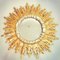 Mid-Century Wooden and Gold Leaf Sun Mirror, 1960s 1