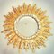 Mid-Century Wooden and Gold Leaf Sun Mirror, 1960s, Image 1