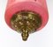 Antique Pendant in Pink Opaline Glass with Brass Edge & Suspension, 1860s 3