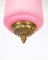 Antique Pendant in Pink Opaline Glass with Brass Edge and Suspension, 1860s 6