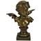 Antiker Französischer Engel Putte aus Bronze von Auguste Moreau 1