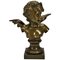 Putto Ange Antique en Bronze par Auguste Moreau, France 1