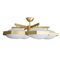 Brass and White Murano Glass Beehive Flush Mount Ceiling Lamp, 2009 2