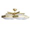 Brass and White Murano Glass Beehive Flush Mount Ceiling Lamp, 2009, Image 2