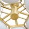 Brass and White Murano Glass Beehive Flush Mount Ceiling Lamp, 2009 3