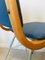 Metal, Wood & Navy Blue Eco-Leather Dining Chair, 1960s 5
